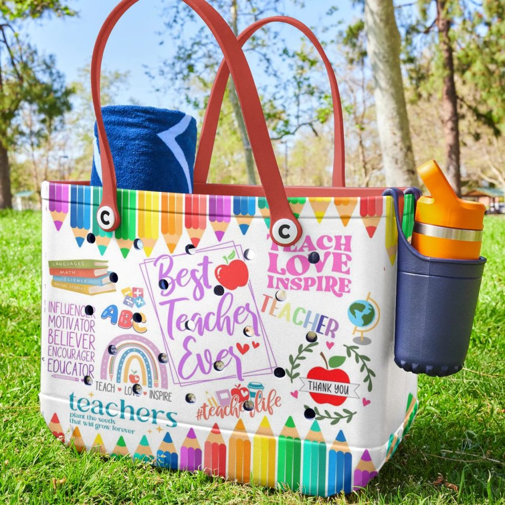 Bucket Tote Bag, Limited Edition Bogg Bag, Beach Bag Work Of Heart - Image 3