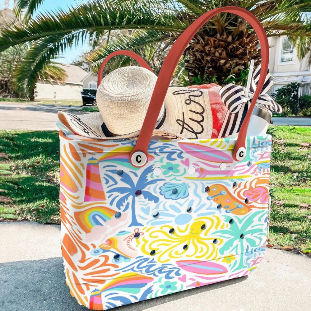 Vibrant Tropical Tote Bag With Colorful Print – Stylish, Spacious & Durable For Beach & Everyday Use - Image 5