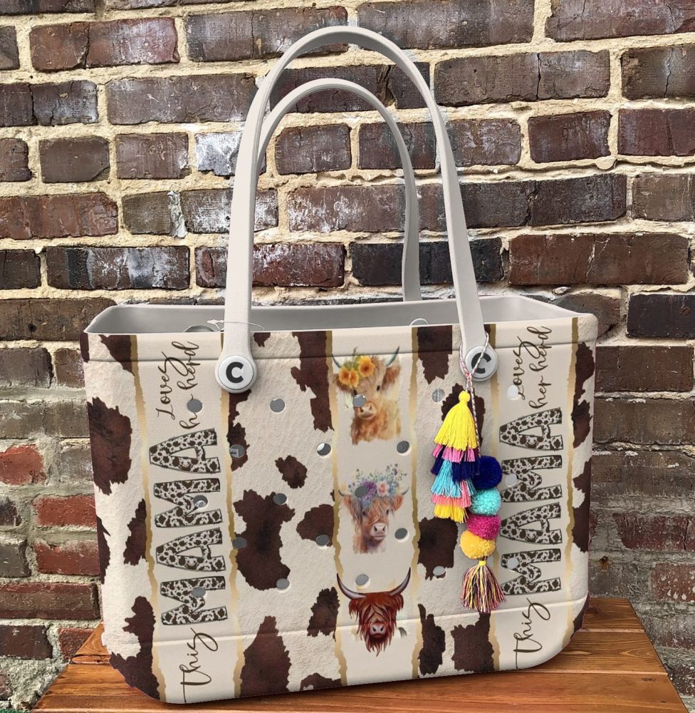 Bucket Tote Bag, Limited Edition Bogg Bag, Beach Bag Mama Loves Her Herd - Image 5