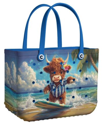 Bucket Tote Bag, Limited Edition Bogg Bag, Beach Bag Cowabunga, Moo!