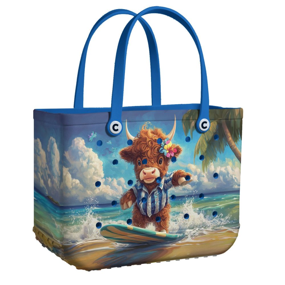 Bucket Tote Bag, Limited Edition Bogg Bag, Beach Bag Cowabunga, Moo!