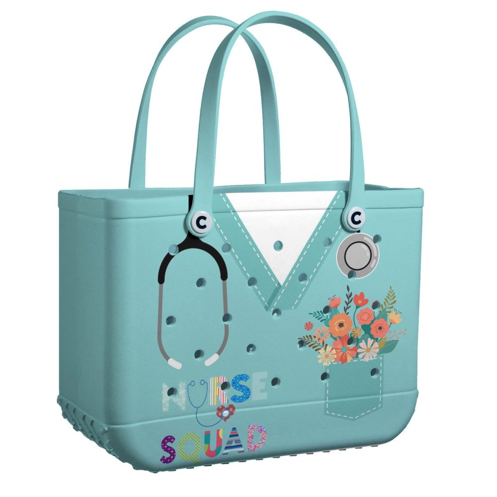 Bucket Tote Bag, Limited Edition Bogg Bag, Beach Bag Caring Crew