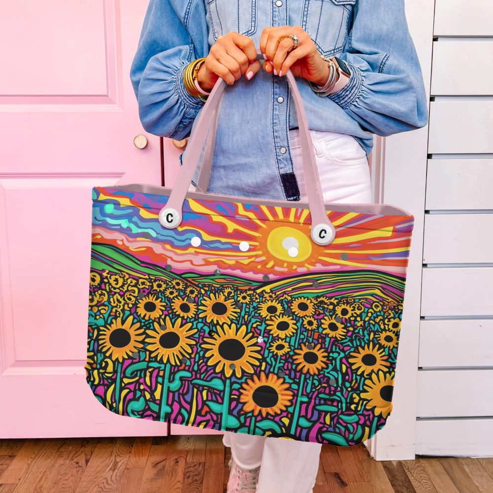 Bucket Tote Bag, Limited Edition Bogg Bag, Beach Bag Field Of Joy - Image 2
