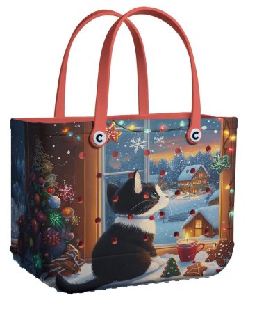 Bucket Tote Bag, Limited Edition Bogg Bag, Beach Bag Snowy Outside