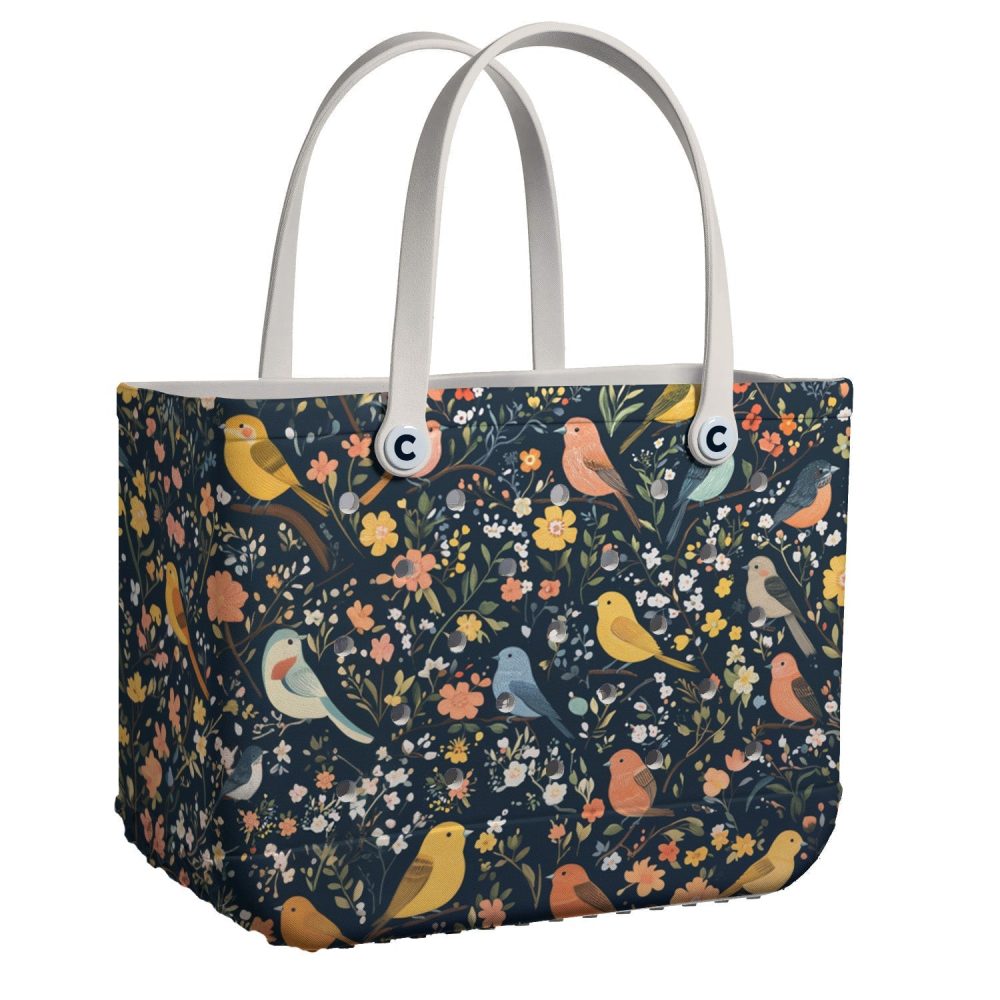 Bucket Tote Bag, Limited Edition Bogg Bag, Beach Bag Garden Birdsong