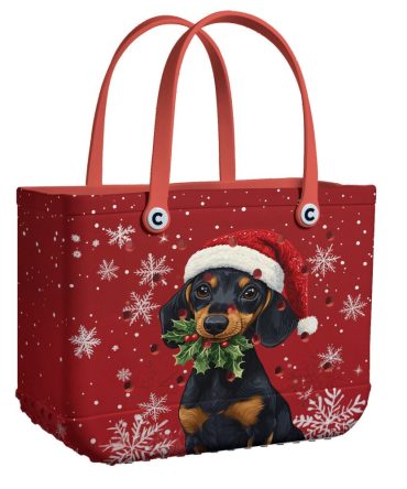 Bucket Tote Bag, Limited Edition Bogg Bag, Beach Bag Santa’S Little Wag