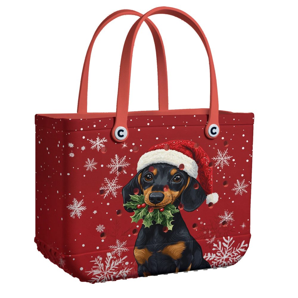 Bucket Tote Bag, Limited Edition Bogg Bag, Beach Bag Santa’S Little Wag