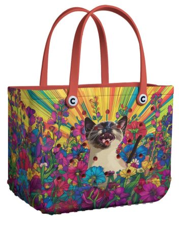 Bucket Tote Bag, Limited Edition Bogg Bag, Beach Bag Cat-Titude