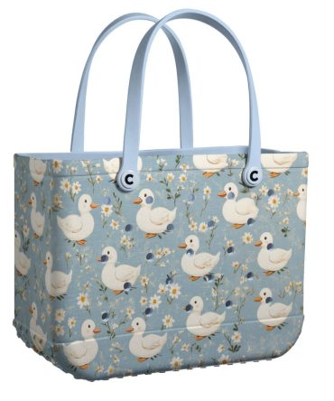 Bucket Tote Bag, Limited Edition Bogg Bag, Beach Bag Retro Quack Quack