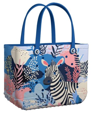 Bucket Tote Bag, Limited Edition Bogg Bag, Beach Bag Zesty Zebra
