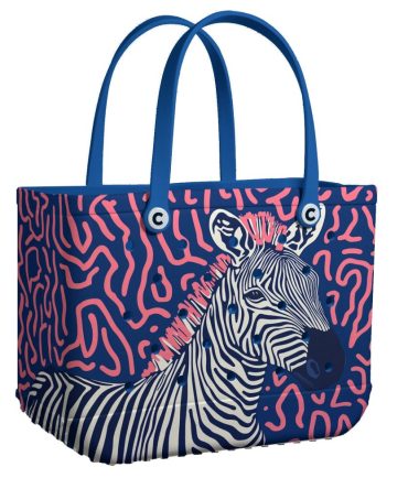 Bucket Tote Bag, Limited Edition Bogg Bag, Beach Bag Zigzag Pop