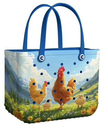 Bucket Tote Bag, Limited Edition Bogg Bag, Beach Bag Country Mornings