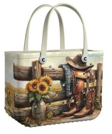 Bucket Tote Bag, Limited Edition Bogg Bag, Beach Bag Sunny Western