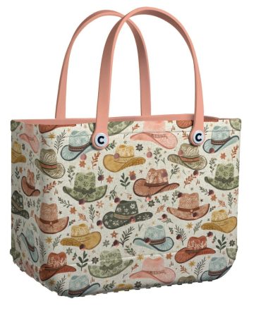 Bucket Tote Bag, Limited Edition Bogg Bag, Beach Bag Western Whimsy