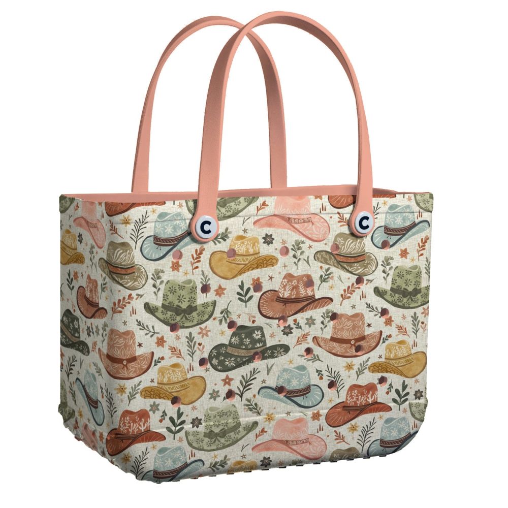 Bucket Tote Bag, Limited Edition Bogg Bag, Beach Bag Western Whimsy