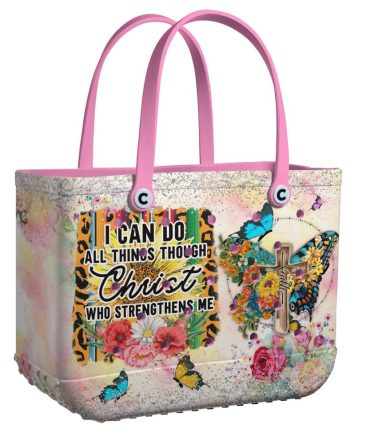 Bucket Tote Bag, Limited Edition Bogg Bag, Beach Bag Faith & Strength