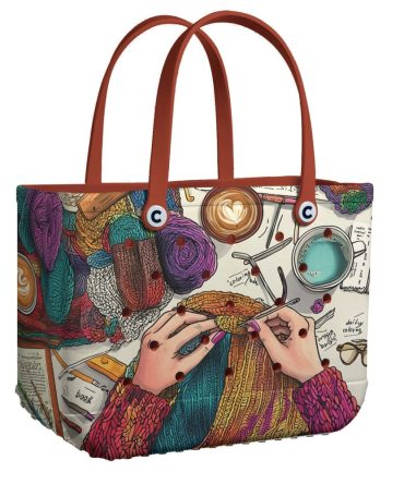Colorful Artisan Knitting Tote Bag – Stylish & Spacious For Craft Lovers