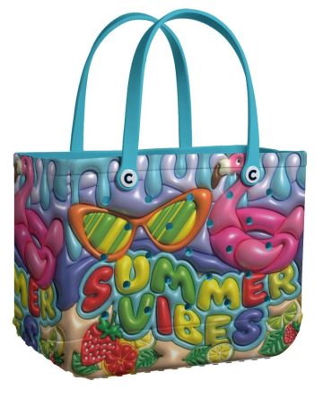 Colorful Summer Vibes Beach Tote Bag – Waterproof, Durable & Stylish For Sunny Adventures 🌞