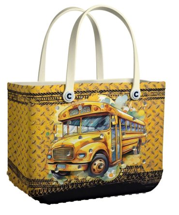 Vibrant School Bus Design Tote Bag – Durable, Stylish & Spacious For Everyday Use
