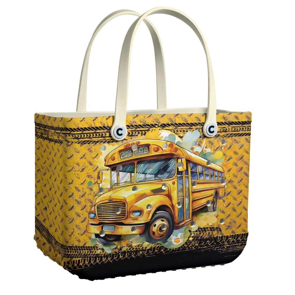 Vibrant School Bus Design Tote Bag – Durable, Stylish & Spacious For Everyday Use