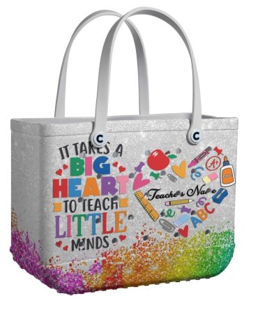 Bright & Colorful Teacher Tote Bag - 'Big Heart To Teach' Design For Educators