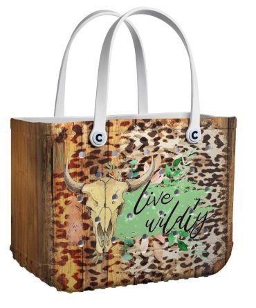 Bucket Tote Bag, Limited Edition Bogg Bag, Beach Bag Live Wildly