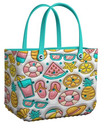 Bucket Tote Bag, Limited Edition Bogg Bag, Beach Bag Summer Giggles