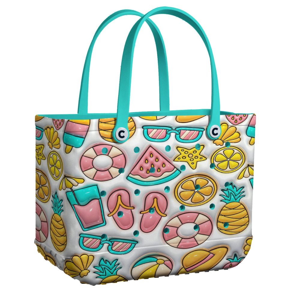 Bucket Tote Bag, Limited Edition Bogg Bag, Beach Bag Summer Giggles