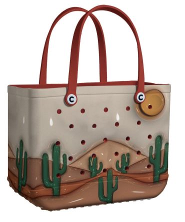 Bucket Tote Bag, Limited Edition Bogg Bag, Beach Bag Puffy Cacti