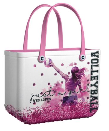 Bucket Tote Bag, Limited Edition Bogg Bag, Beach Bag Just A Girl Who Loves Volleyball