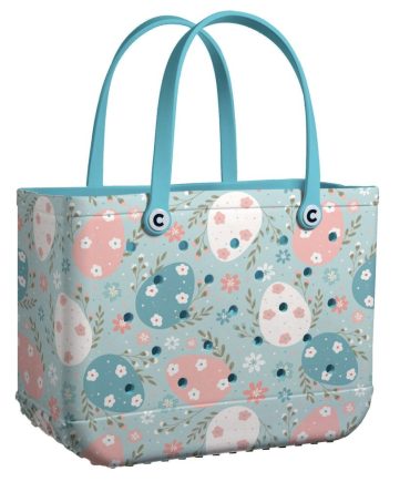 Bucket Tote Bag, Limited Edition Bogg Bag, Beach Bag Pastel Egg Delight