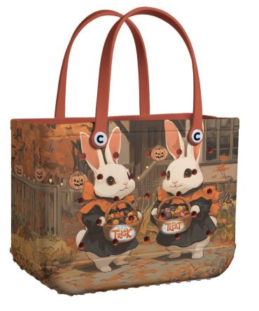 Bucket Tote Bag, Limited Edition Bogg Bag, Beach Bag Trick-Or-Treat Bunnies