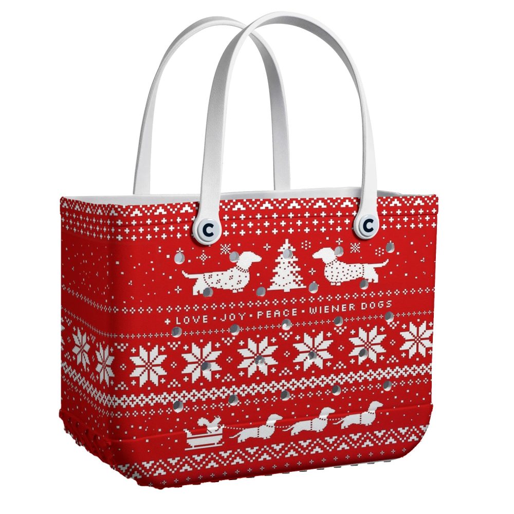 Bucket Tote Bag, Limited Edition Bogg Bag, Beach Bag Festive Franks