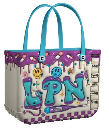 Bucket Tote Bag, Limited Edition Bogg Bag, Beach Bag Pill Power