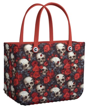 Gothic Skull & Roses Tote Bag - Stylish, Durable, Spacious For Everyday Use
