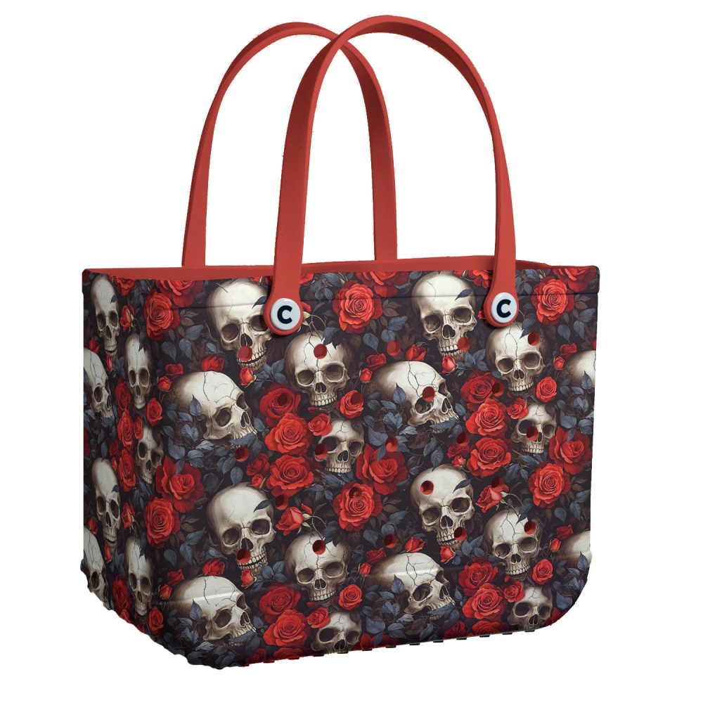 Gothic Skull & Roses Tote Bag - Stylish, Durable, Spacious For Everyday Use