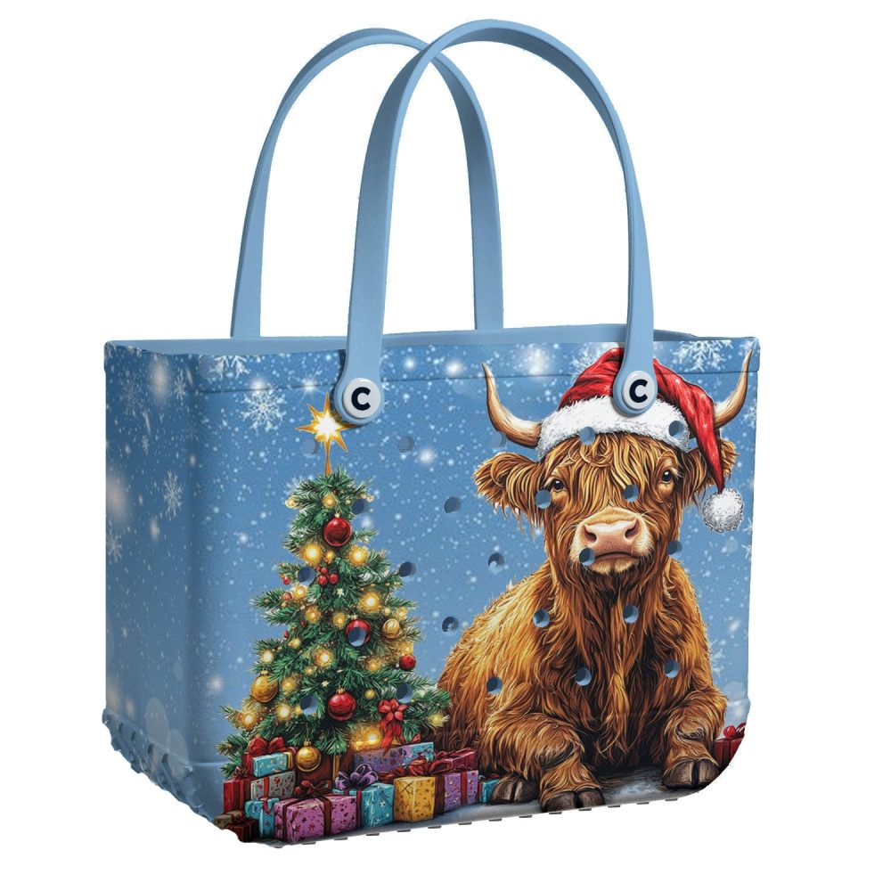 Bucket Tote Bag, Limited Edition Bogg Bag, Beach Bag Jingle Cow