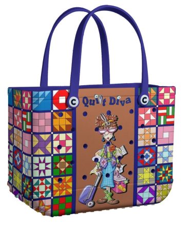Bucket Tote Bag, Limited Edition Bogg Bag, Beach Bag Quilt Diva