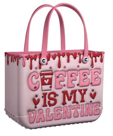 Bucket Tote Bag, Limited Edition Bogg Bag, Beach Bag Coffee Love