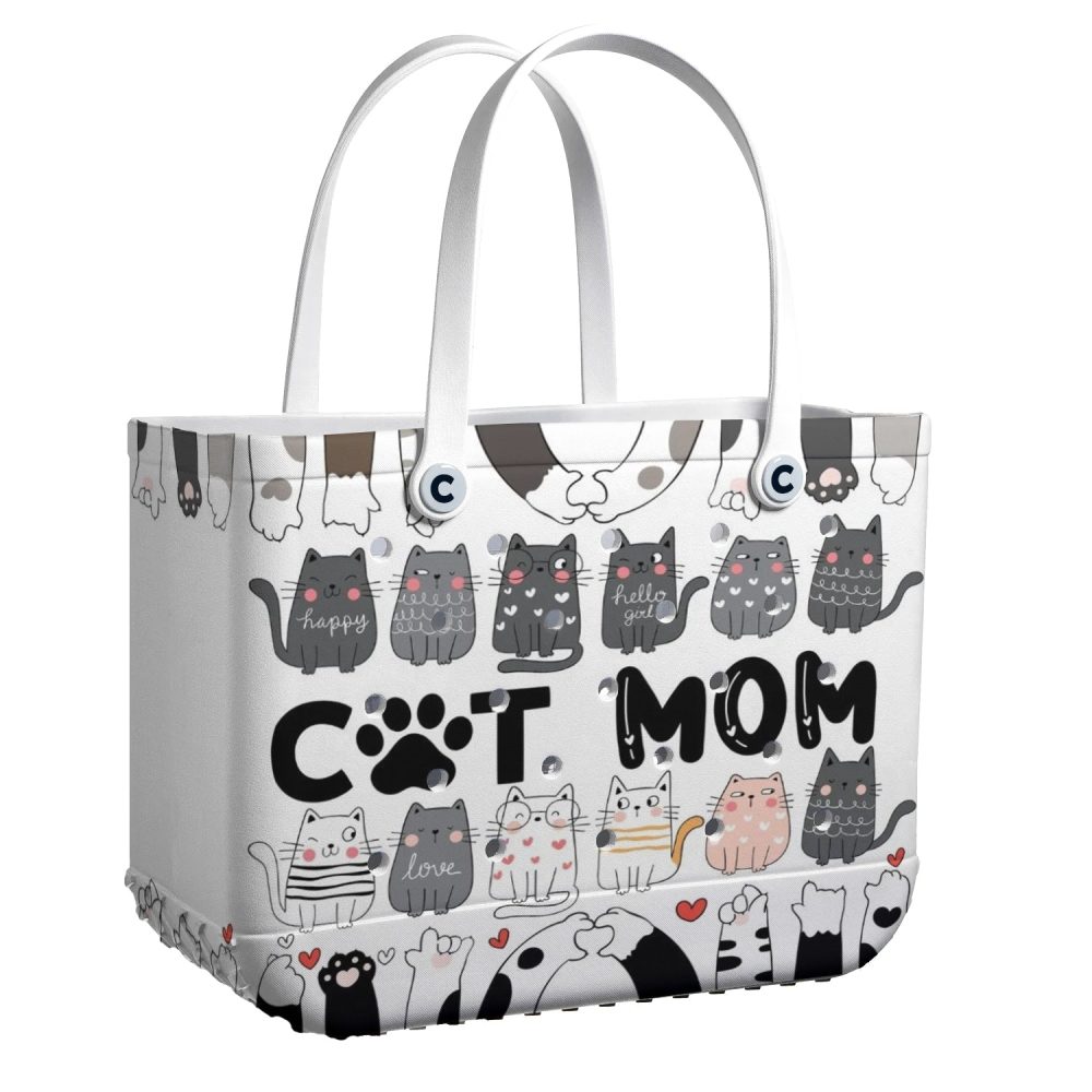 Bucket Tote Bag, Limited Edition Bogg Bag, Beach Bag Pawprints On My Heart