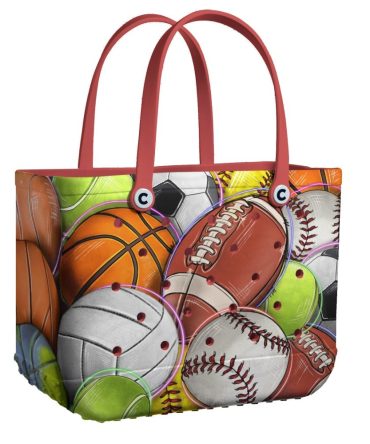 Sports Ball Tote Bag - Multi-Sport Design, Perfect For Athletes & Fans - Durable & Stylish Handbag