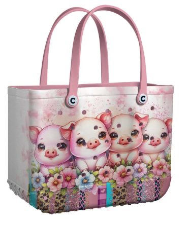 Bucket Tote Bag, Limited Edition Bogg Bag, Beach Bag Oink Chic
