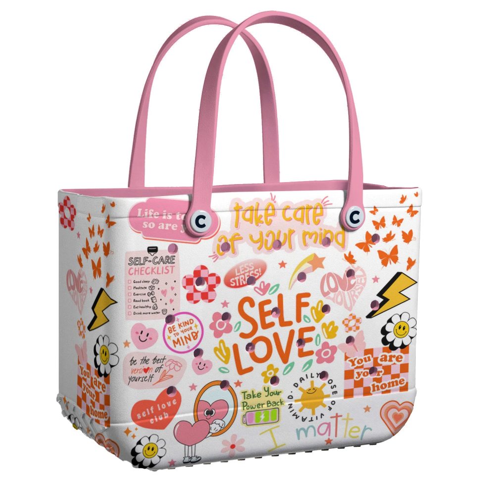 Colorful Self-Love Tote Bag – Inspirational Design, Durable & Spacious For Everyday Use
