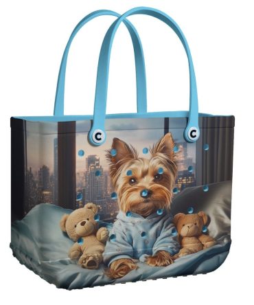 Chic Dog Lover'S Tote Bag - Adorable Puppy & Teddy Print, Durable & Stylish Handbag For Pet Enthusiasts