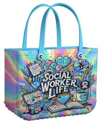 Colorful Social Worker Life Tote Bag – Vibrant Design, Spacious & Durable – Perfect Gift For Social Workers
