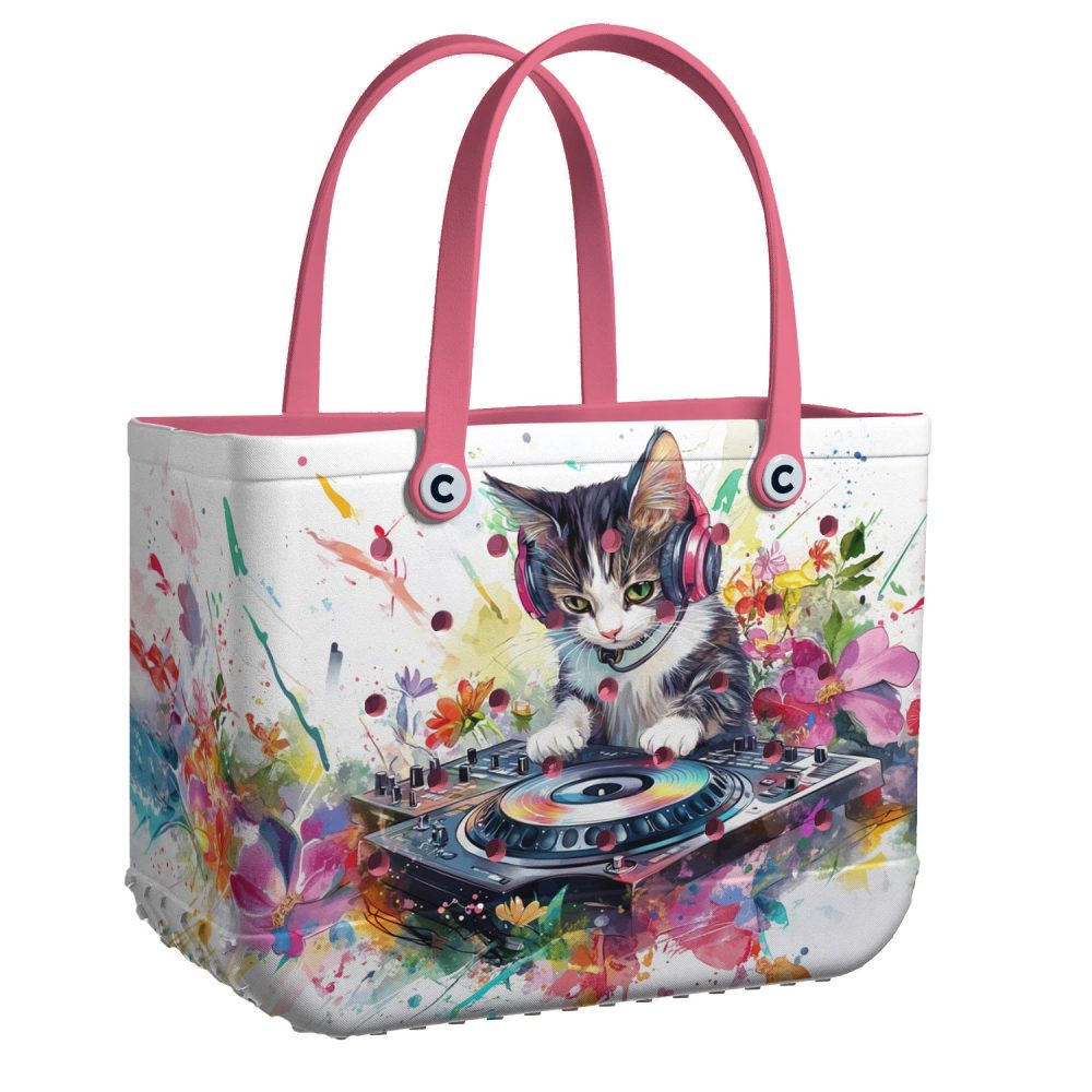Bucket Tote Bag, Limited Edition Bogg Bag, Beach Bag Dj Kitty