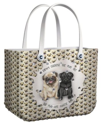 Pug Life Tote Bag - Adorable Pug Print Handbag For Dog Lovers