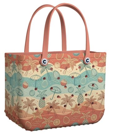 Bucket Tote Bag, Limited Edition Bogg Bag, Beach Bag Beachy Groove