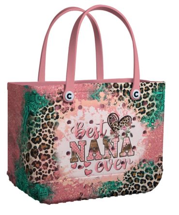 Stylish 'Best Nana Ever' Tote Bag – Perfect Gift For Grandmothers, Chic Leopard Print Design
