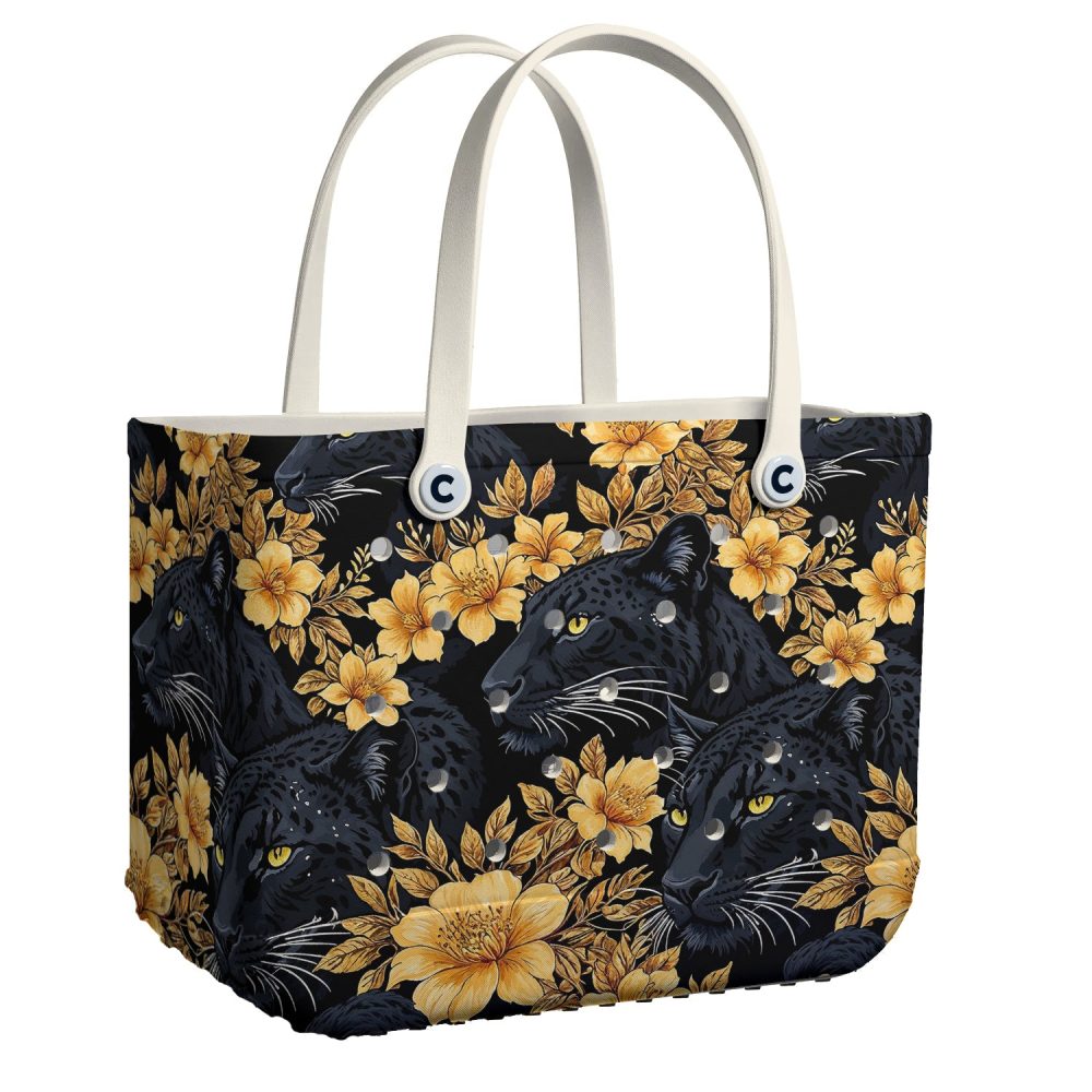 Stylish Leopard & Floral Tote Bag - Chic Large Capacity Designer Handbag For Everyday Use